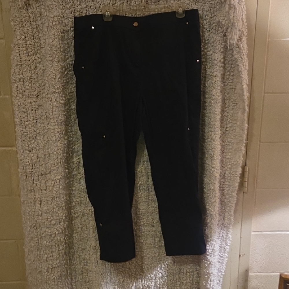 Chico'a Black Casual Pants W/ Gold Accents